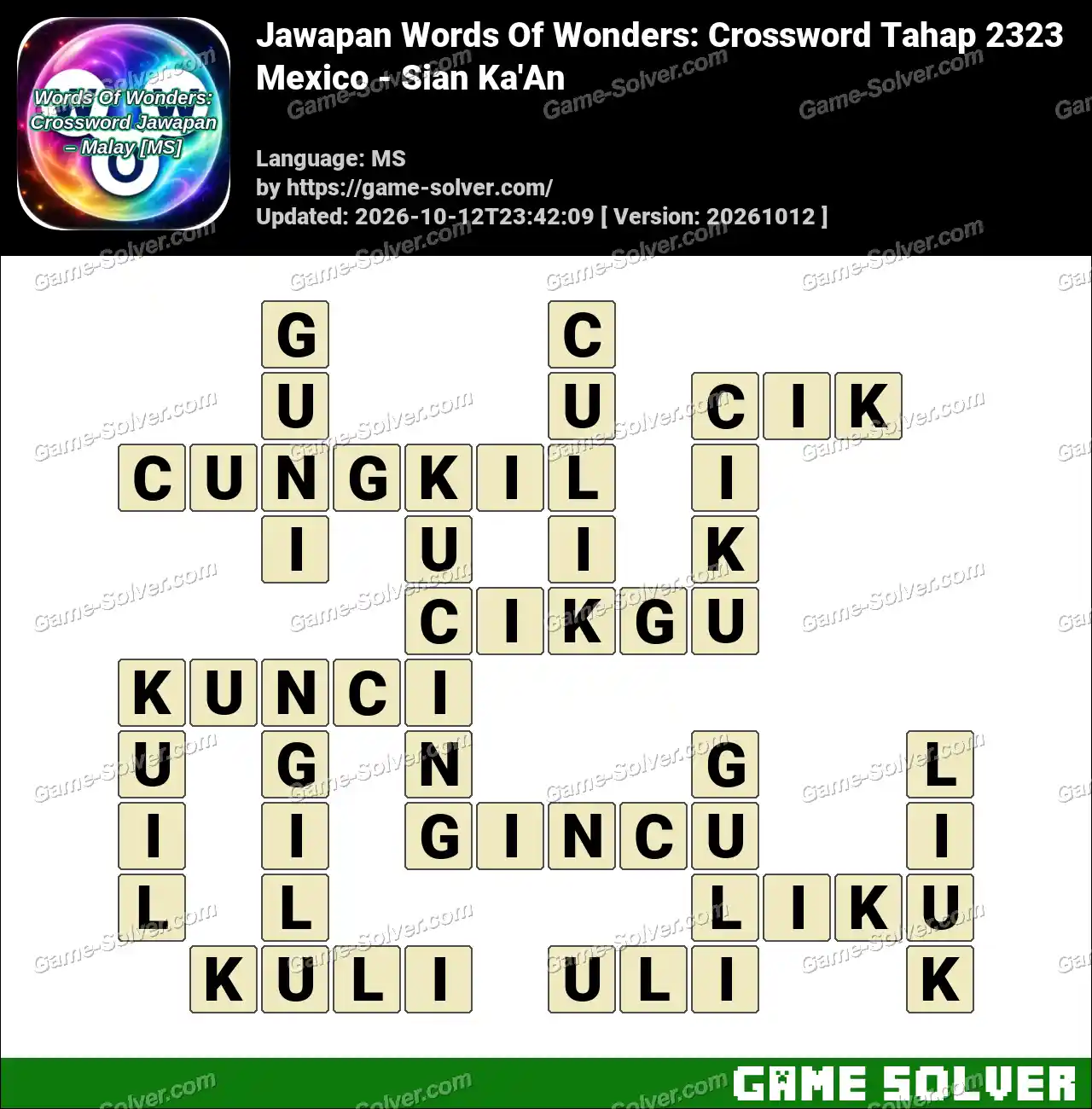 Jawapan Words Of Wonders: Crossword Tahap 2323 – Mexico – Sian Ka’An